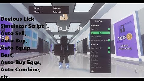 Devious Lick Sim Script | Auto Sell,Auto Buy,Auto Equip, Auto Buy Eggs,Auto Combine ,etc. [LuaXe]