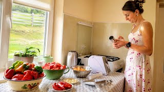 Making TRADITIONAL Ukrainian Adjika 🌶️ | A Day in Our Carpathian Village