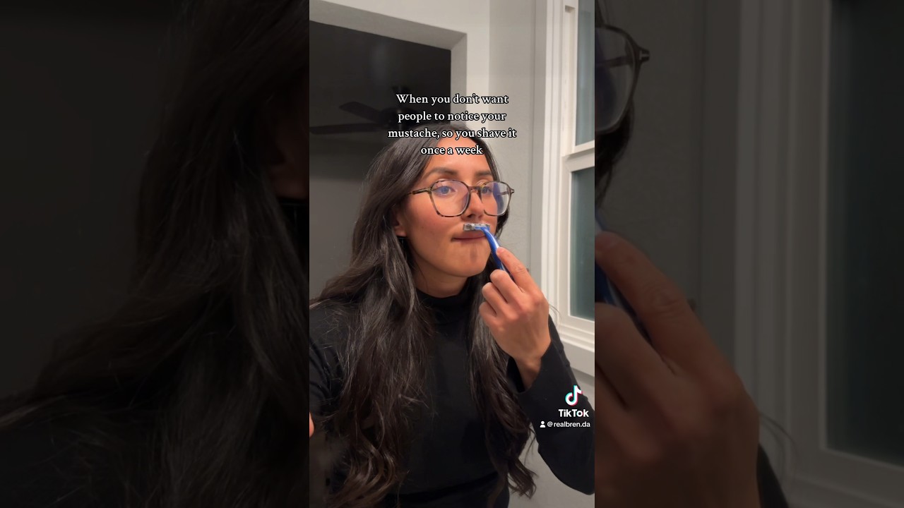 just a girl shaving her mustache 🫣😬😅 