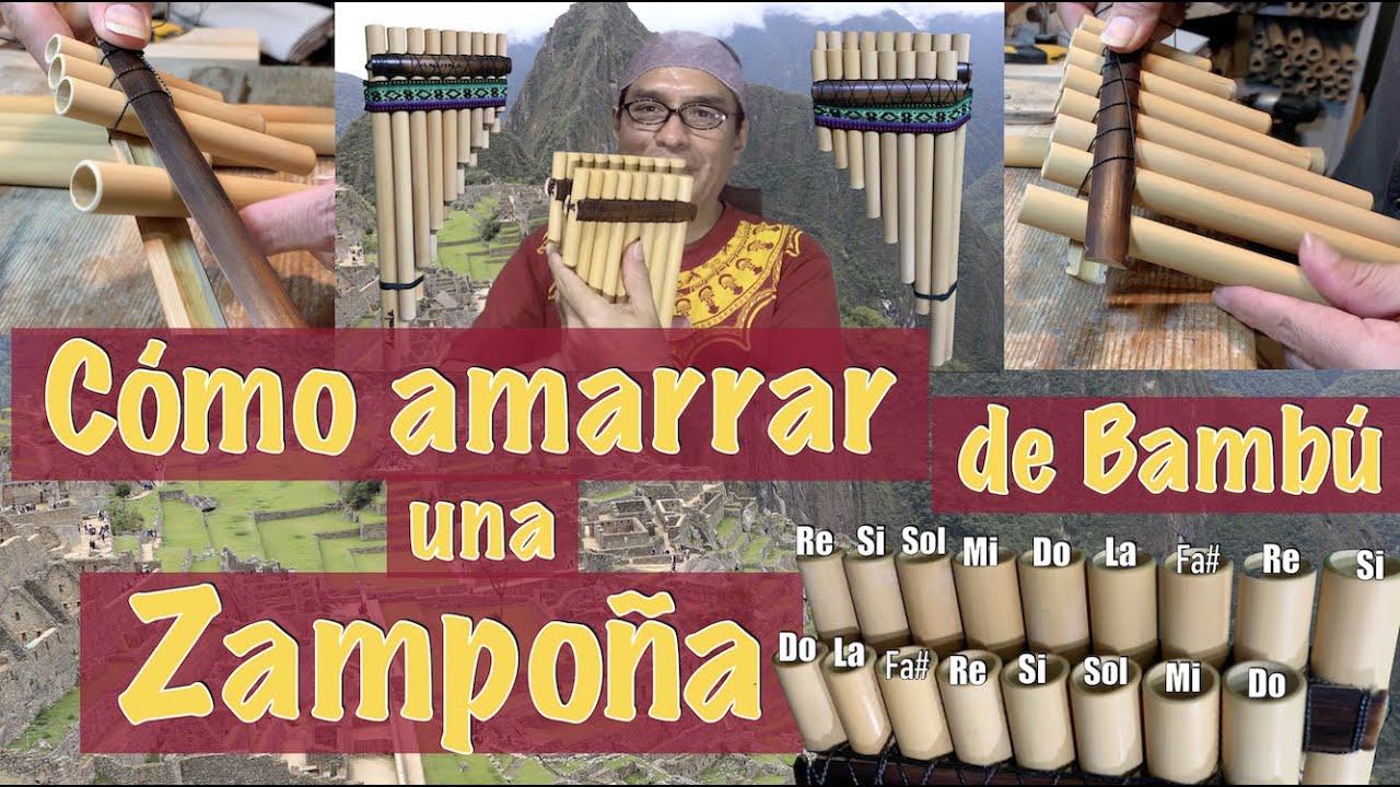 Como amarrar los tubos de bambú de una Zampoña en diez pasos
