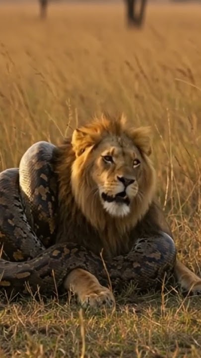 🔥 African Python vs. Lion | Deadliest Battle in the Savannah #lion # ...