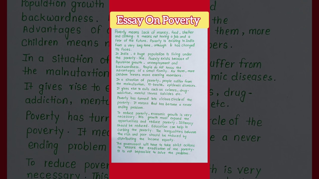 Essay On Poverty 