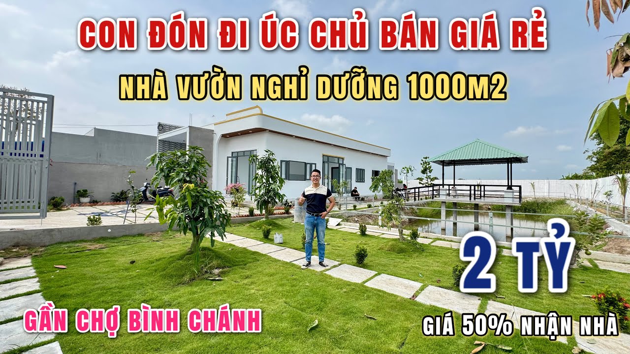 ‼️CON ĐÓN ĐI ÚC CHỦ BÁN GIÁ RẺ BẤT NGỜ 4tr/m2 Nhà Vườn Nghỉ Dưỡng 1000m2 GẦN CHỢ BÌNH CHÁNH TP.HCM