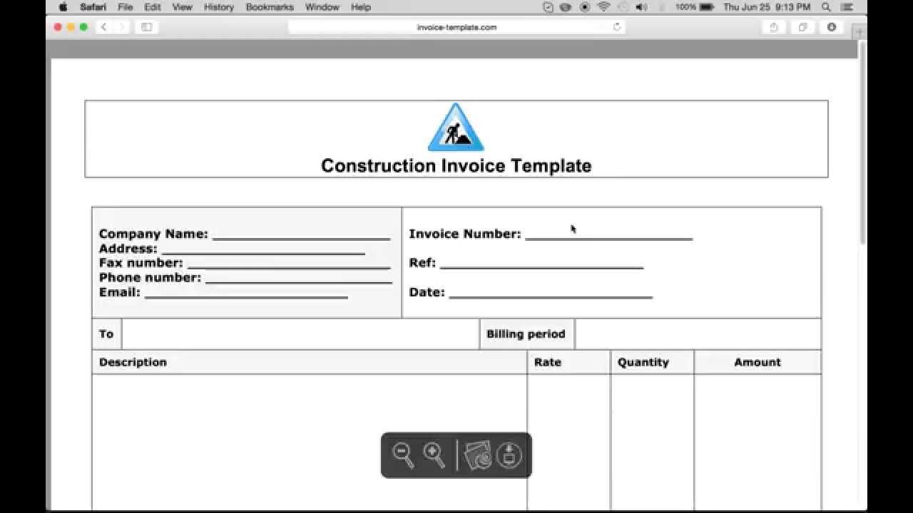 Free Construction Service Invoice Template Pdf Word Excel