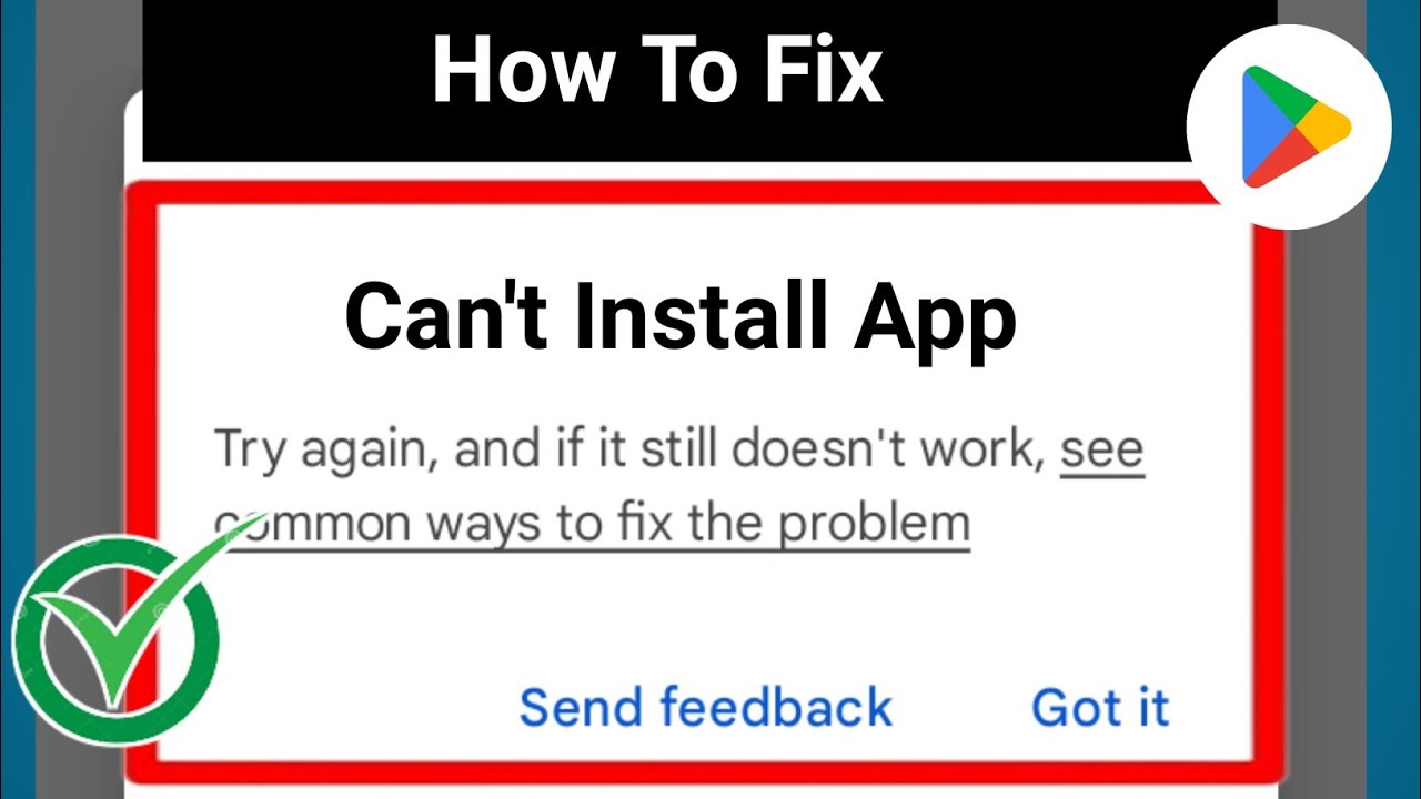 How To Solve Can't Install App Problem On Playstore | can't install app ...