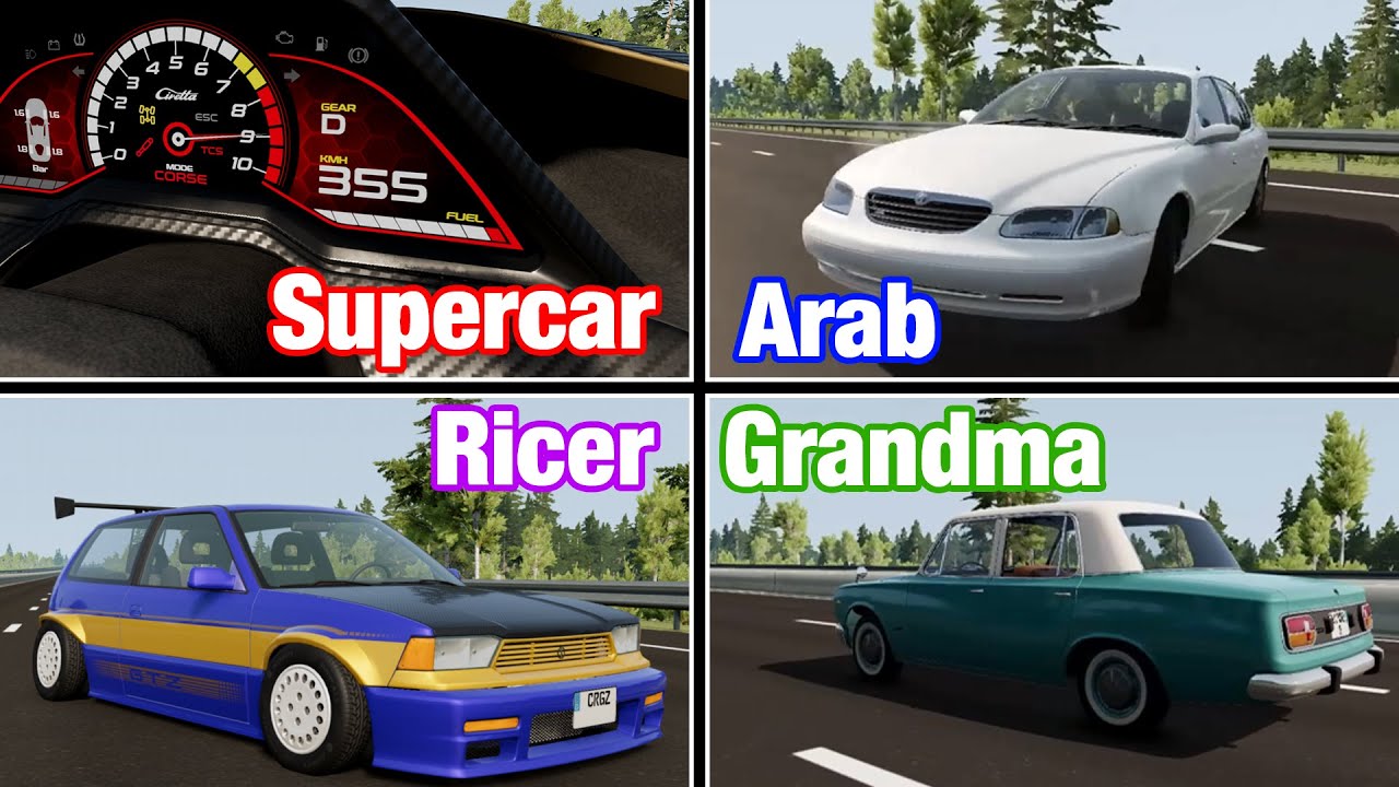 10 типов водителей на автобане | BeamNG