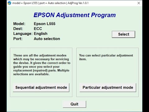 video How to Reset Epson L555 with Resetter