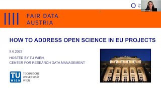 How to Address Open Science in EU Projects