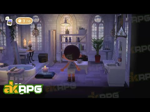 ACNH Gorgeous Botanical White Tub Bathroom & Spa Ideas | Best Animal Crossing House Room Designs