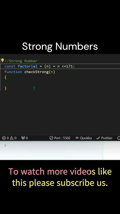 Interview Challenge # 154 || How to know if a number is strong number ...
