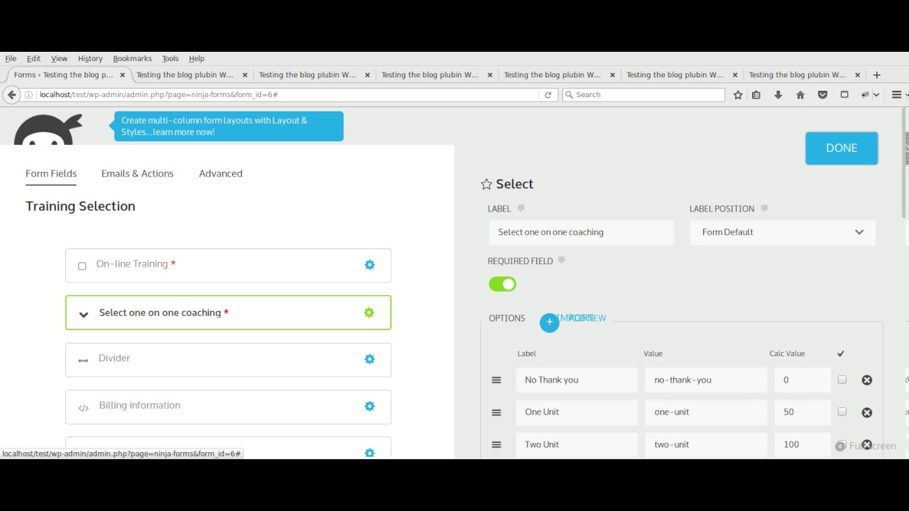 learning calculations with WordPress plugin Ninja Forms 3.0 - YouTube