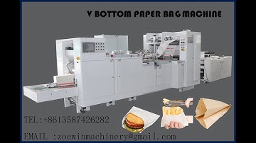 V bottom paper bag making machine with 5 servo motors control .whatsapp 008613587426282