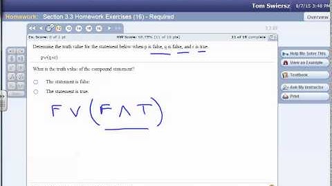 FGCU Section 3.3 Homework Exercises #11 Through #16 in MyMathLab