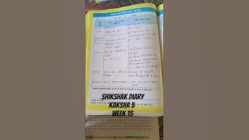 Shikshak diary kaksha 3 #shikshakdiary #class3 #week15 #saptah15 #day1
