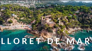 Lloret De Mar Castell Den Plaja Fromabove 4K