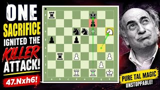 A Knight Sacrifice Ignites Tal’s Fiercest Kingside Assault and an Unstoppable Checkmate Net