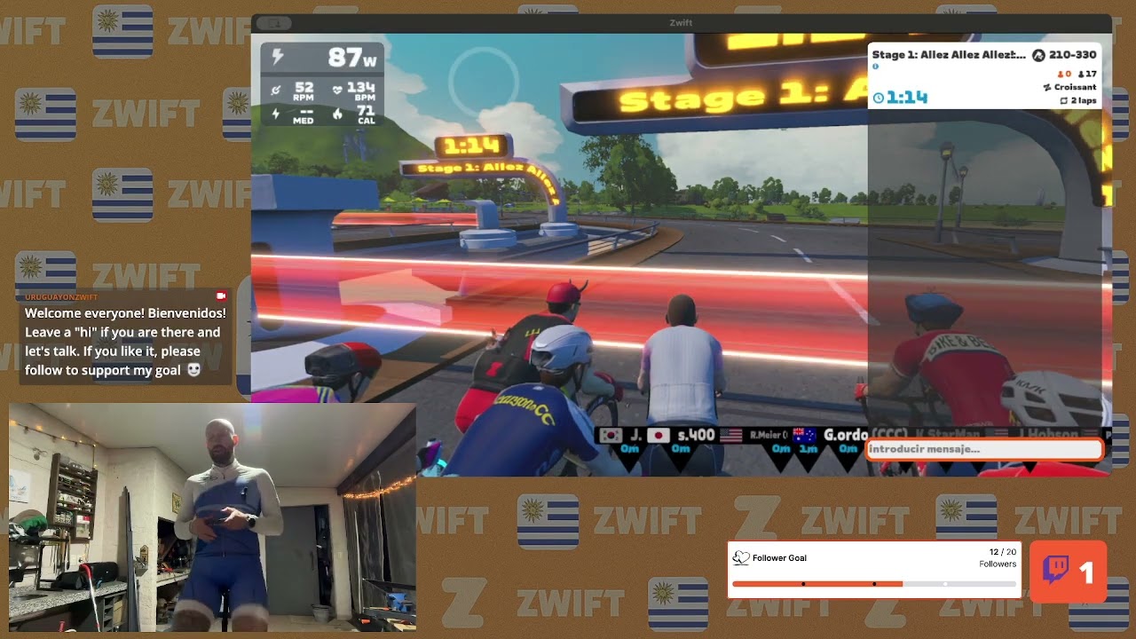 My First Zwift Race! 🏁💨 | Day 13 – Pushing Limits & Learning the Pack 🇺🇾 (Replay)