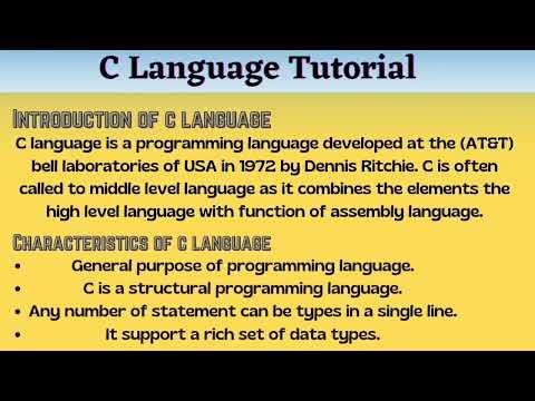 What is C Language || Definition and Characteristics || Basic programming ||  #z2more