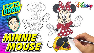 How to Draw MINNIE MOUSE (Disney) | Easy Step-by-Step Drawing Tutorial