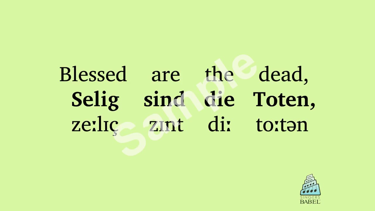 Heinrich Schütz - Selig sind die Toten, SWV 391