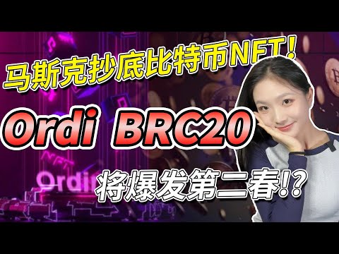   马斯克力推比特币NFT 抄底2万个Ordi币 不看好传统NFT 看好Ordinanls铭文形态NFT Ordi BRC20铭文赛道爆发第二春 币圈最新消息 比特币行情分析 加密货币价格走势预测 狗狗币