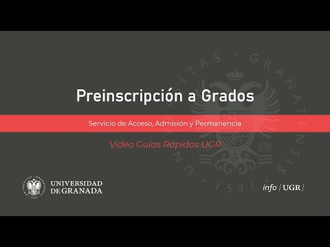 Preinscripción a Grados en la Universidad de Granada