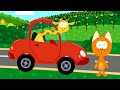 Котенок и волшебный гараж – Машинка для Жирафа Кабриолет  - Мультфильм про машинкиI
