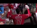 Shohei ohtani gets the silent treatment in the dugout after launching his first mlb homerun