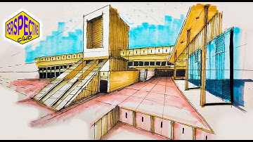 Perspective-How To Draw Monument Building Perspective #perspective #architecture #draw