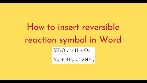 How to insert reversible reaction symbol in Word
