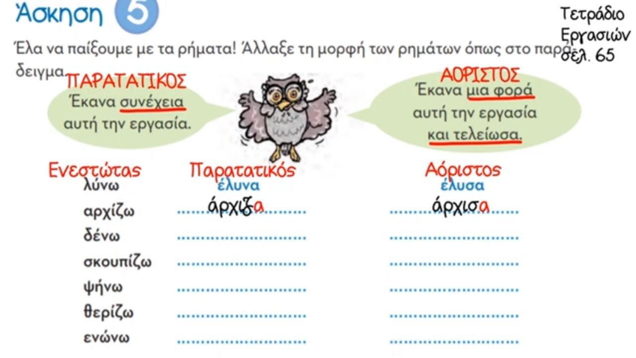 Αόριστος χρόνος ρημάτων-Πώς γίνεται; Πώς παίζεται; -22η Ενότητα Ελληνικών Β΄Δημοτικού