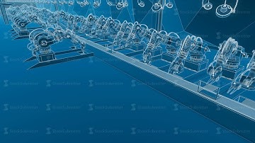 Robotic Arm Assembling 3d Printer On Conveyor Belt