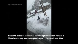 First major storm blankets upstate NY in snow - AP