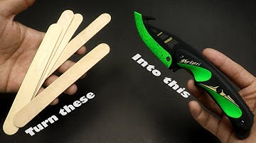 Making my own fully customized CS:GO Gut knife from popsicle sticks