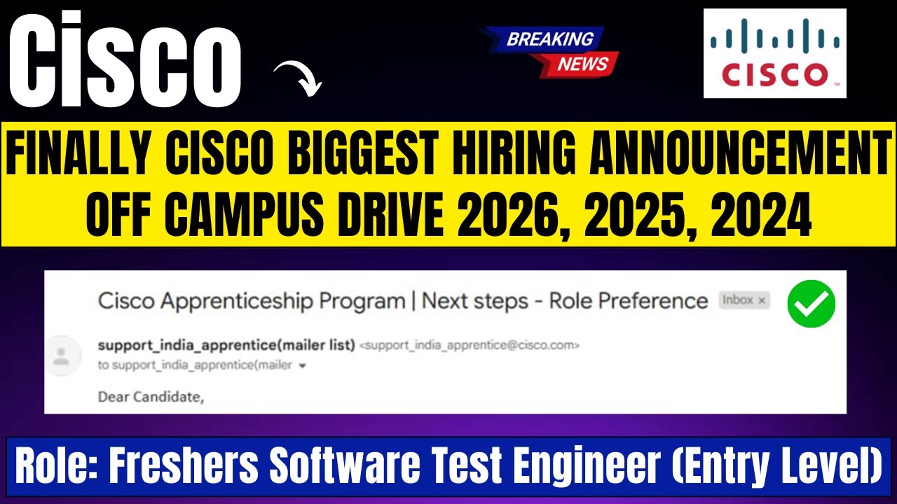 Finally Cisco Biggest Hiring Announcement | Off-Campus Drive 2026, 2025 ...