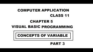 Visual basic Programming | What is variable | Class 11 | Computer Application