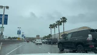 John Wayne airport on a heavy rainy day