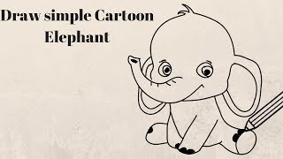 elephant step draw easy cartoon simple