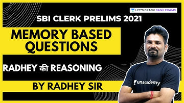 Memory Based Questions | Reasoning | SBI Clerk Prelims 2021 | Radhey की Reasoning