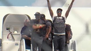 Cavs return home after championship win
