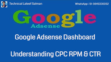 Google Adsense Dashboard Understanding CPC RPM & CTR