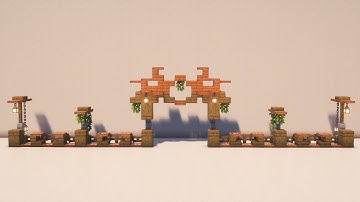 Minecraft How to Build a Base Japanese Wall and Fence Design with Gate #2 Tutorial