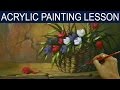 Acrylic Painting Lesson | Tulips Flowers in the Basket by JM Lisondra