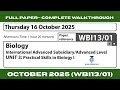 Edexcel IAL Biology Unit 3 | WBI13/01 October 2025 | Full Paper Walkthrough (Detailed Explanation)