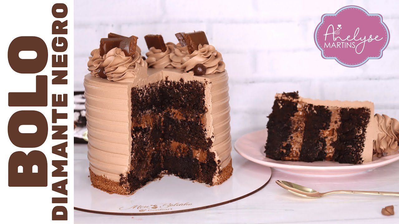 BOLO DIAMANTE NEGRO QUE DERRETE NA BOCA! Super Cremoso, Fofinho e Delicioso - SUCESSO DE VENDAS!