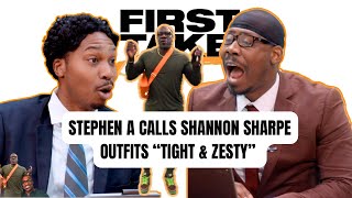 Stephen A REACTS to #ShannonSharpe Fashion Choices | First Take Parody