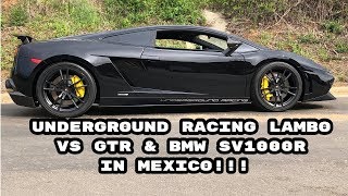 Underground Racing - 2R Lamborghini vs 1100 HP GTR and Bikes! UGR Superleggera owns the streets!