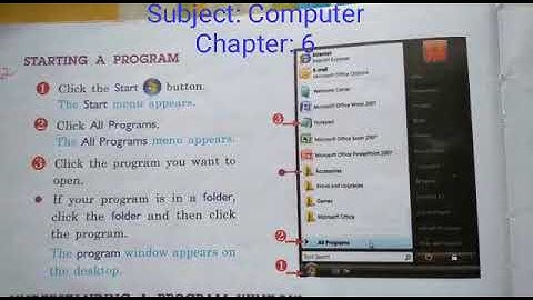Learning Windows Basics||Starting a program||Chapter 6||Part 2|| Class 4||CBSC||
