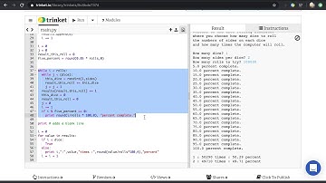 Python V26   Dice roll more complicated version